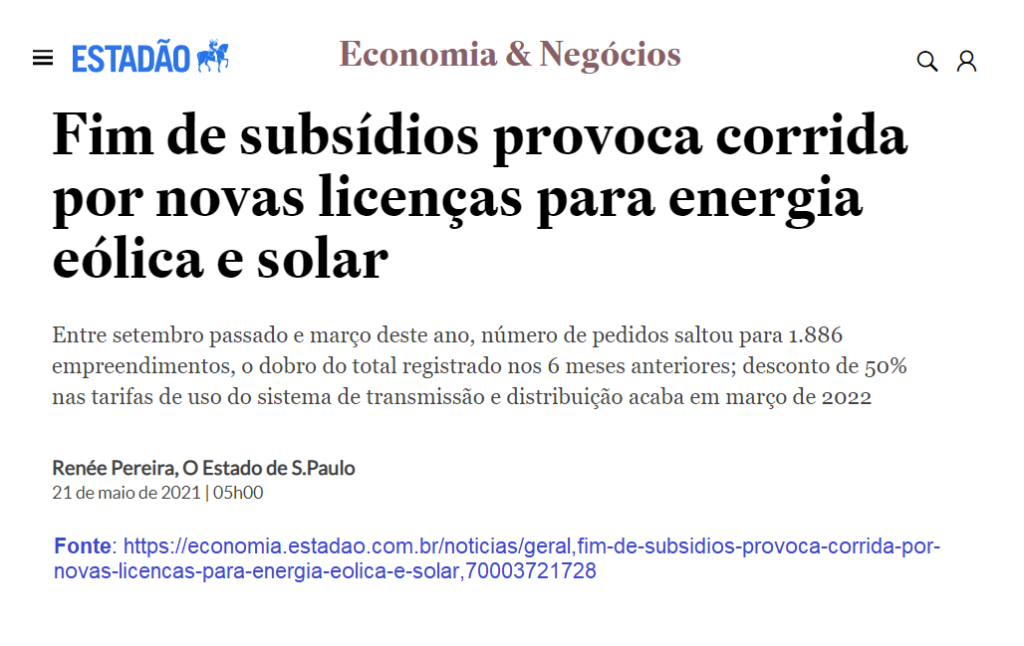 Taxação Energia Solar - Estadão.